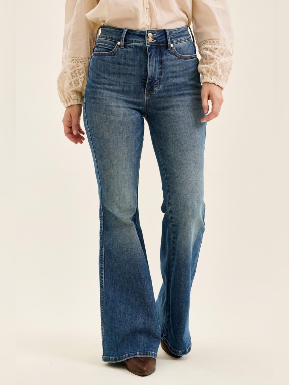 Judy Blue High Waist Double Button Tummy Control Flare Jeans